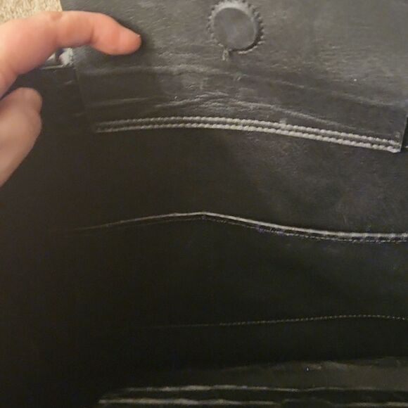 Lia Numa Black Leather Croc Embossed Tote Bag Made in Italy - Picture 8 of 13